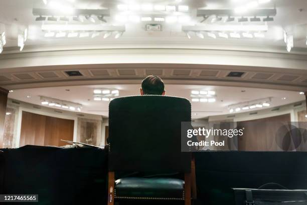 Former U.S. Deputy Attorney General Rod Rosenstein testifies at hearing of the Senate Judiciary Committee on Capitol Hill on June 03, 2020 in...