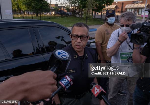 The Chief of Detroit Police James Craig speaks with the press about the protests taking place in Detroit, Michigan, June 3,2020 - The Chief of...