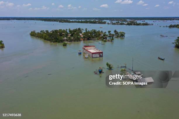 Flooded area of Koyra during the aftermath of the extremely severe cyclonic storm Amphan. At least 300,000 people remain homeless a week after a...