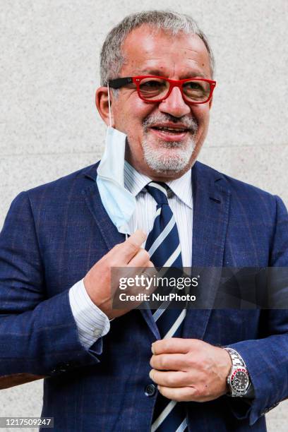 Roberto Maroni attends at press conference for the presentation of Triennale Estate at the Milan Triennale, Italy, June 04 2020