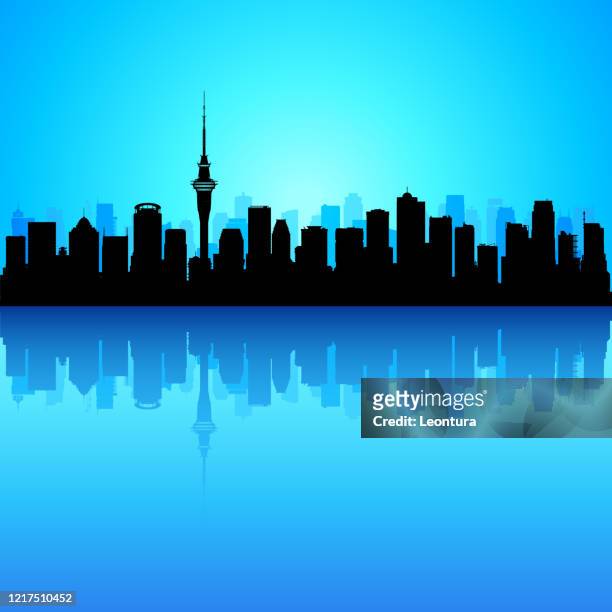 auckland (all buildings are complete and moveable) - auckland stock illustrations