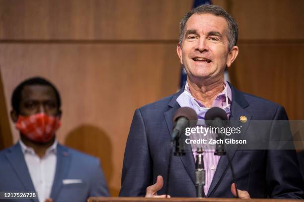 Virginia Gov. Ralph Northam speaks during a news conference on June 4, 2020 in Richmond, Virginia. Gov. Northam and Richmond Mayor Levar Stoney...