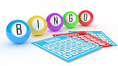 3D Rendering of Bingo balls concept background
