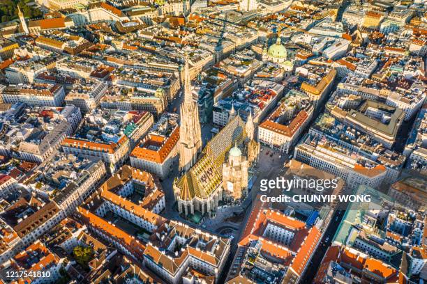 vienna aerial view in austria is one of the most famous capital cities of europe - austria stock pictures, royalty-free photos & images