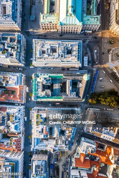 the view on the city and the roofs of houses in vienna - apartment cross section stock pictures, royalty-free photos & images
