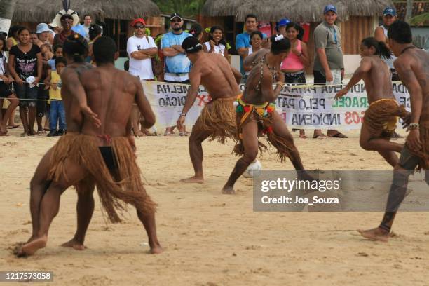 pataxos indians in bahia - amazon warriors stock pictures, royalty-free photos & images