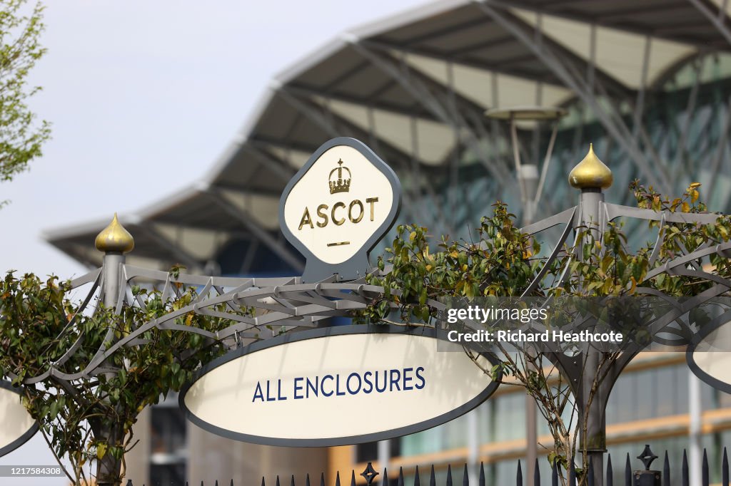 General views of Ascot Racecourse as Racing at Venue is Affected due to the ongoing Lockdown Due To Coronavirus