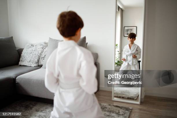 training at home - taekwondo stock pictures, royalty-free photos & images