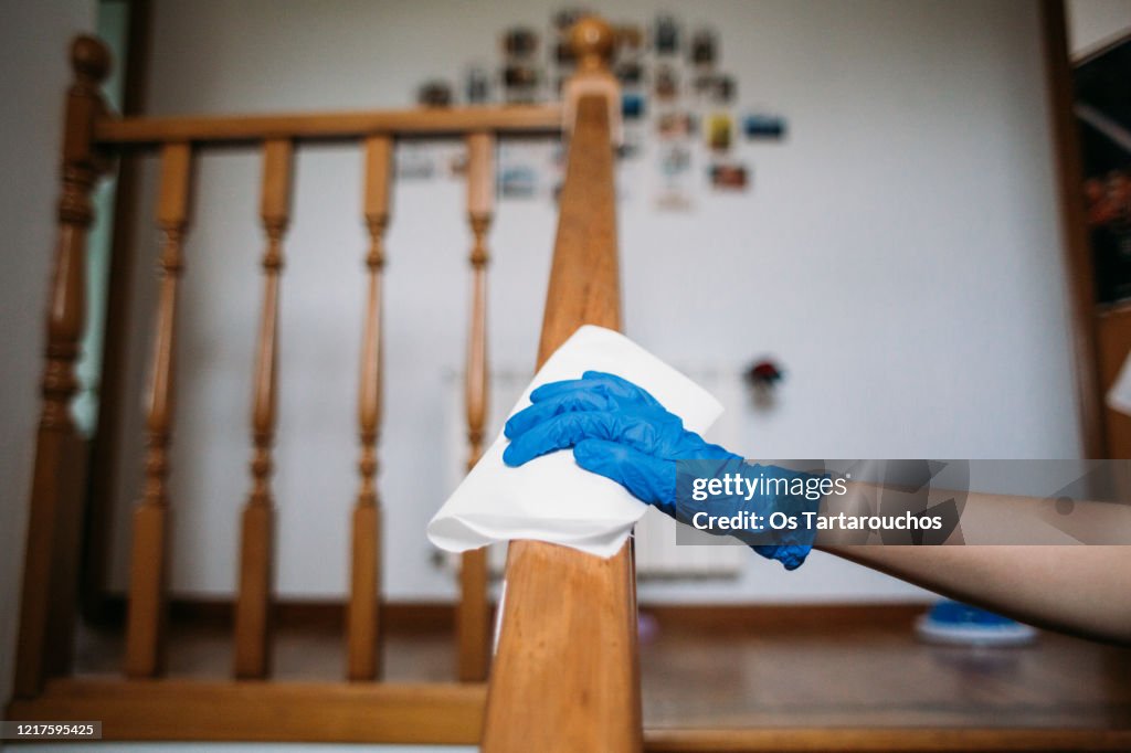 Wipe For Railing Wiping Down Wood Railing High-Res Stock Photo - Getty Images