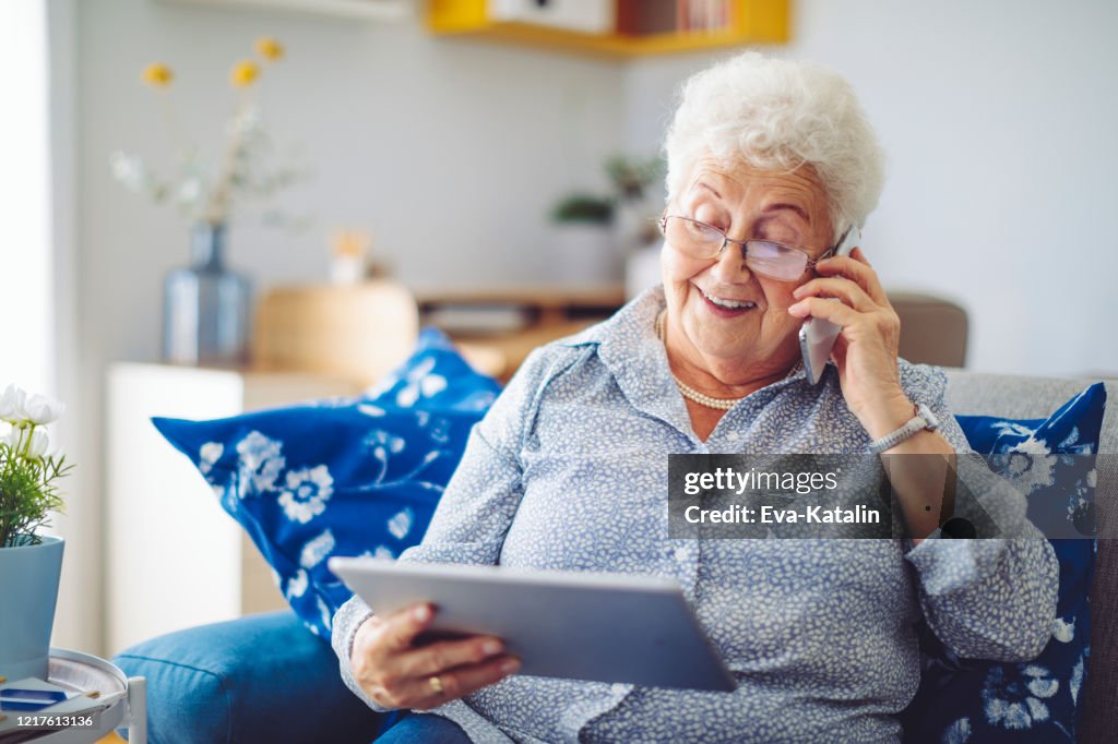 Senior woman at home