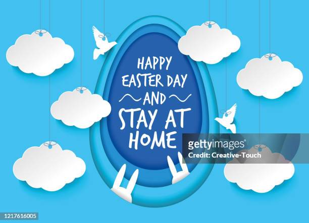 easter day and stay at home - easter sunday stock illustrations