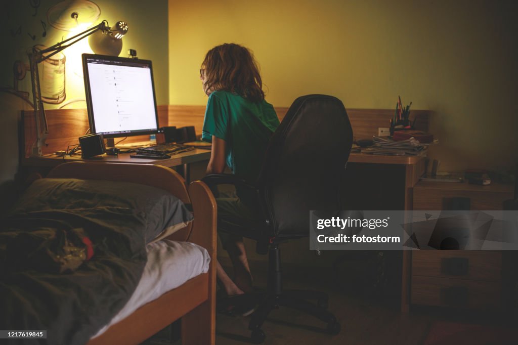 Teenager's bedroom during quarantine times