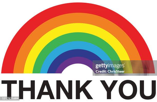 rainbow thank you - nhs rainbow stock illustrations