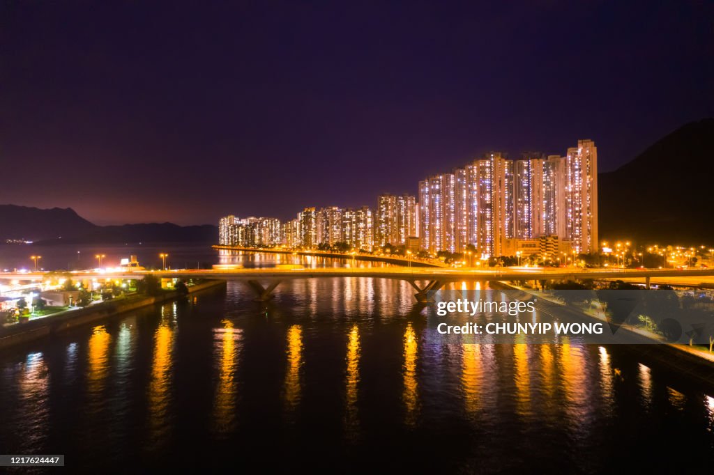 Drone view of Ma On Shan District, Sha Tin, Hong Kong