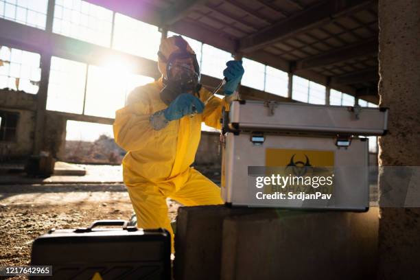 immediately analyzing the toxicity - hazardous area sign stock pictures, royalty-free photos & images