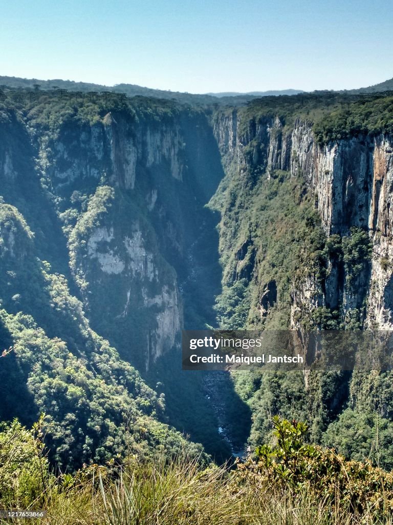 Itaimbezinho Canyon, located in Aparados da Serra National Park in Cambará do Sul, Rio Grande do Sul, Brazil.