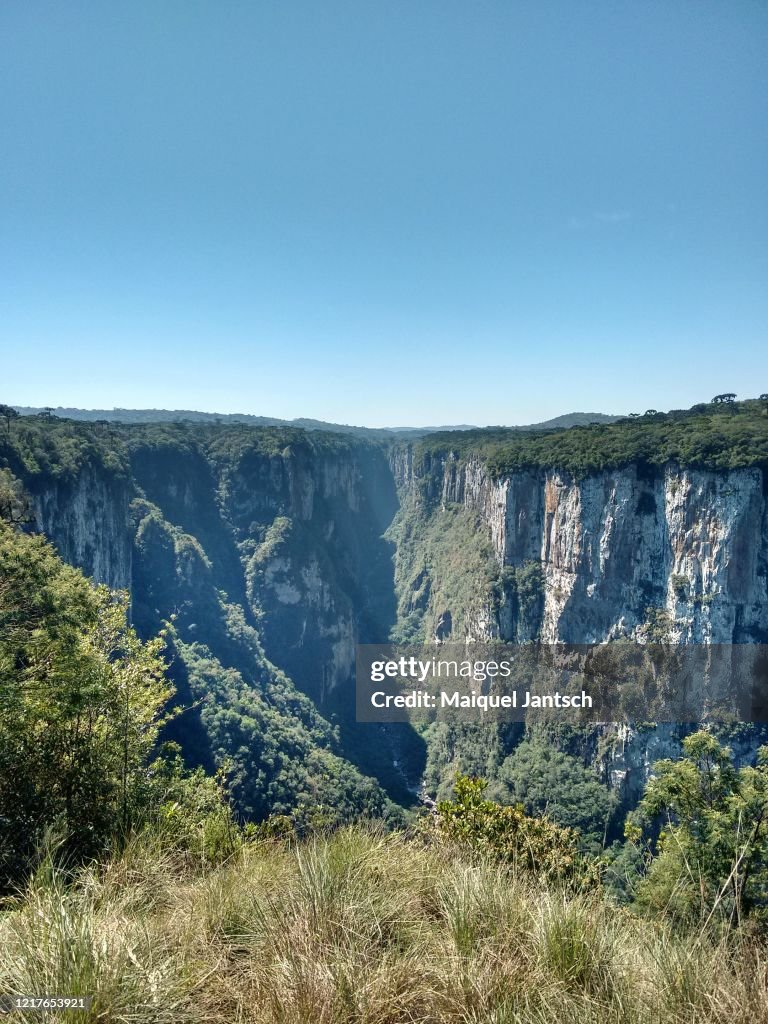 Itaimbezinho Canyon in Brazil in a sunny day