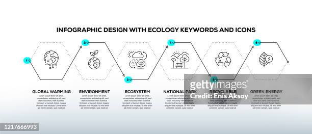 ilustrações, clipart, desenhos animados e ícones de modelo de design infográfico com palavras-chave e ícones da ecologia - ecoturismo