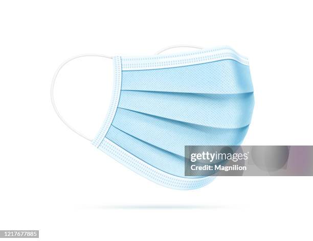 medizinische maske realistische vektor-illustration - surgical mask stock-grafiken, -clipart, -cartoons und -symbole