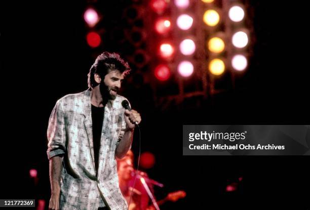 Singer and songwriter Kenny Loggins performs onstage in 1985 in Los Angeles, California.