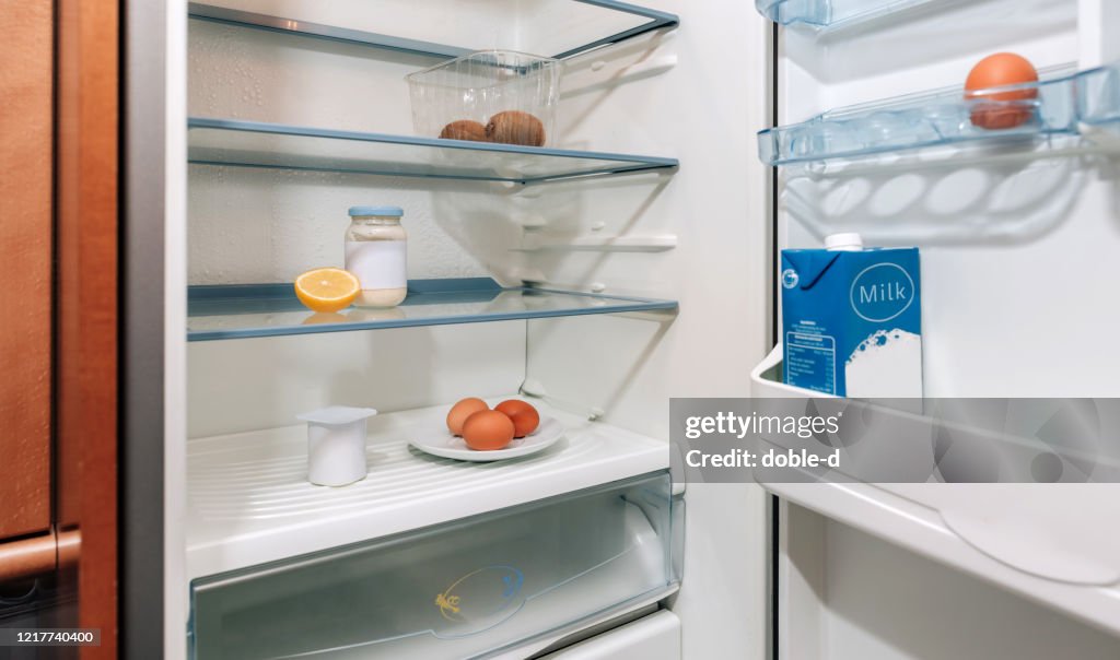 Kühlschrank wegen Krise fast leer