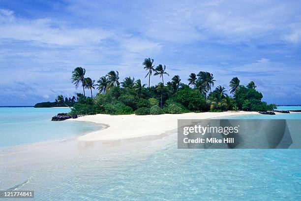 small palm covered tropical island, seychelles - einsame insel stock-fotos und bilder