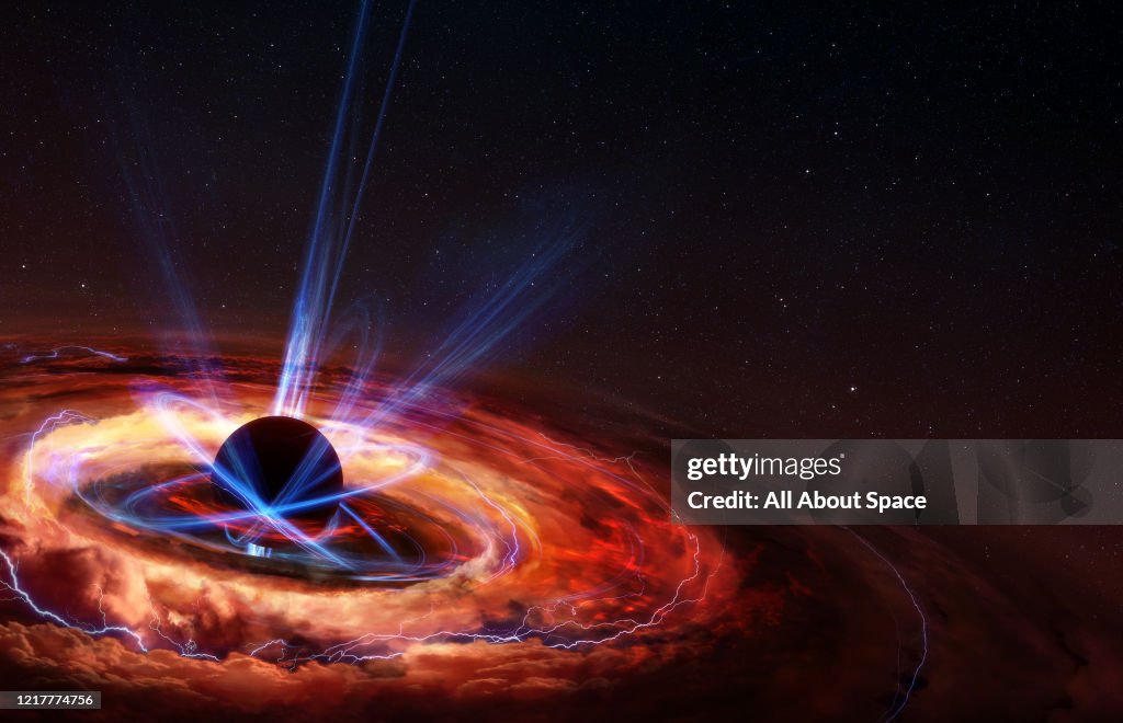 Collapsing Star & Black Hole Illustration