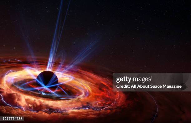 Illustration of a star collapsing in on itself to form a black hole, created on January 13, 2020.