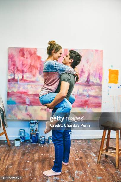 put passion first - artist couples love art and passion stock pictures, royalty-free photos & images