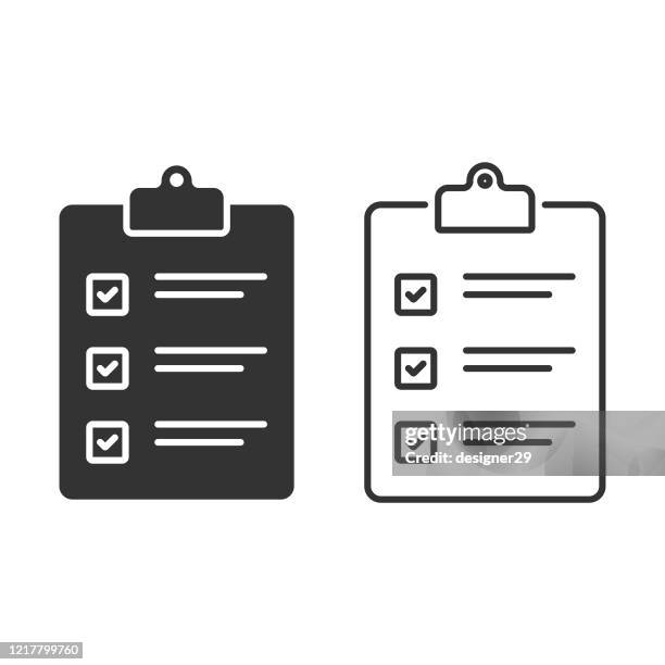 stockillustraties, clipart, cartoons en iconen met klembord, vinkje en checklist vector design. - checklist vector