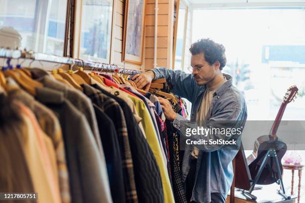 thrift store shopping - vintage fashion stock pictures, royalty-free photos & images