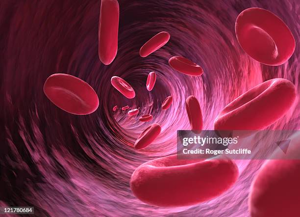 red blood cell, computer generation - globulo rosso foto e immagini stock
