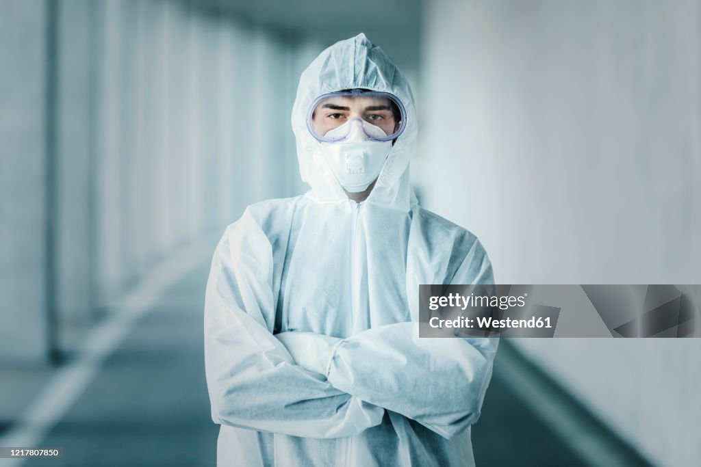 Portrait of man wearing protective clothing