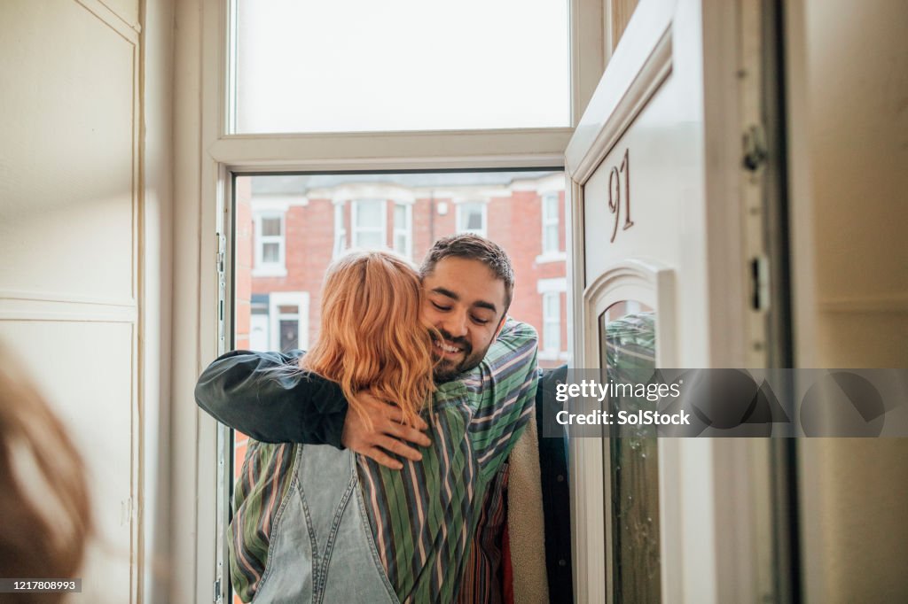 Friends Greeting Each Other