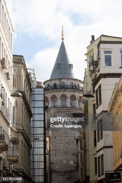 galata tower - galata tower stockfoto's en -beelden