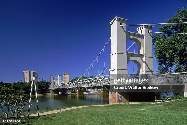 waco suspension bridge, waco, tx - waco stock pictures, royalty-free photos & images