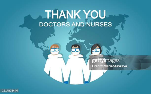 thank you to all doctors and nurses in the world. - self service stock illustrations