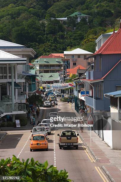 seychelles, mahe island, victoria, albert street - victoria seychelles fotografías e imágenes de stock