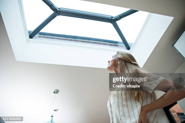 natural sky light - glass ceiling stock pictures, royalty-free photos & images