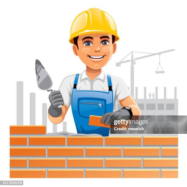 bricklayer - character builder stock illustrations