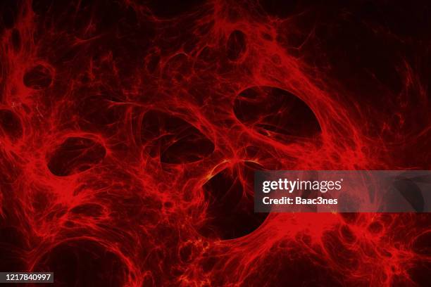 red abstract cell structure - computer art - red blood cell fotografías e imágenes de stock