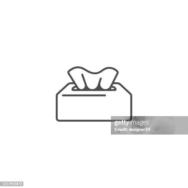 tissue and paper napkins line icon flat design. - tissue softness stock illustrations