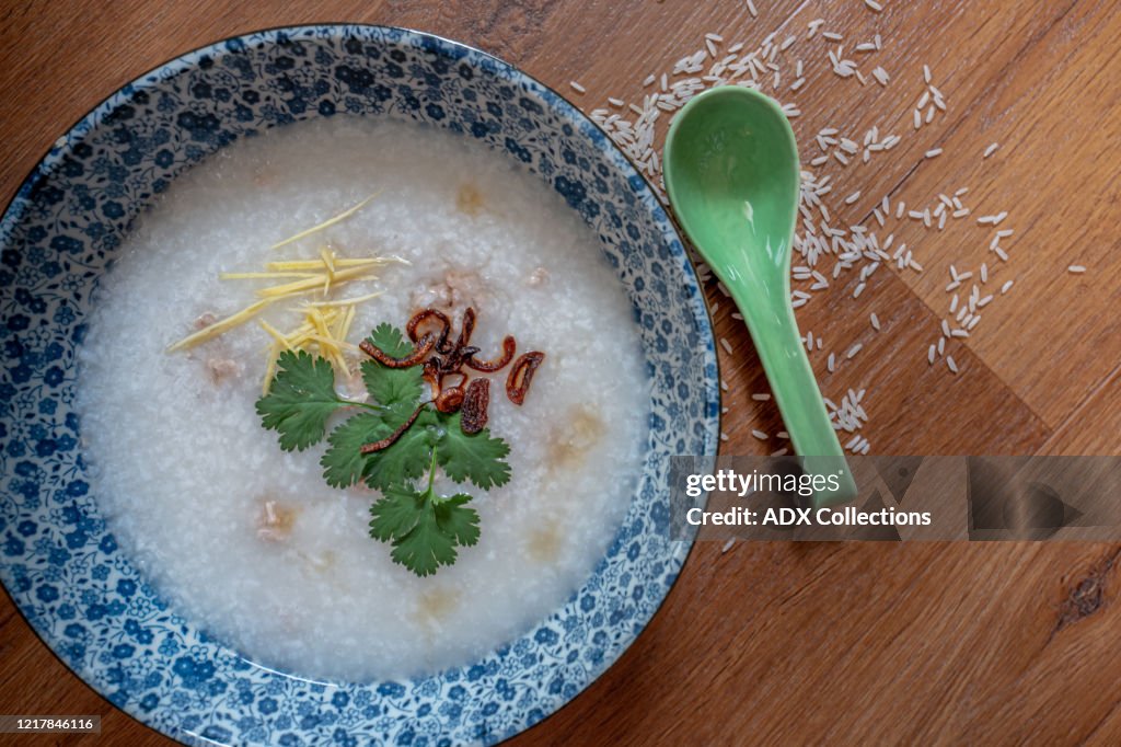 Meat Porridge with a spoon