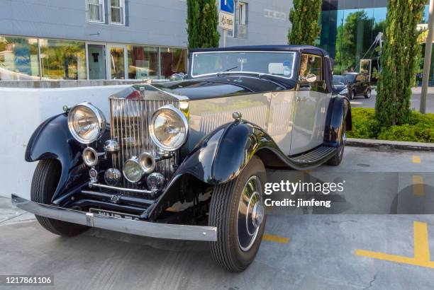 an antique classic car of rolls royce in dubrovnik, croatia - vintage rolls royce stock pictures, royalty-free photos & images