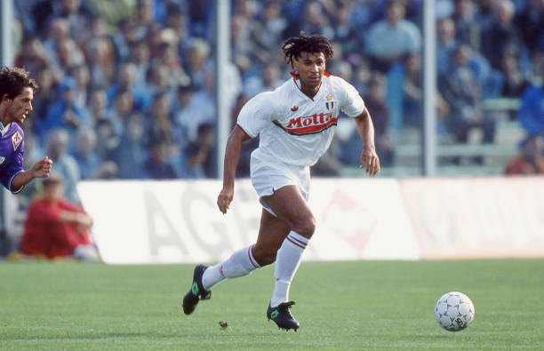 Ruud Gullit of AC Milan in action during the Serie A match betwen ACF Fiorentina and AC Milan, on Stadio Artemio Franchi in Florence Italy.