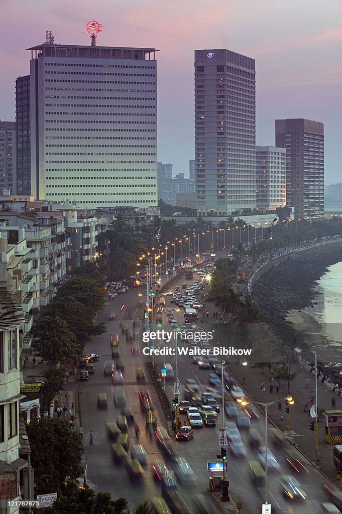 Mumbai, Marine Drive, Evening view