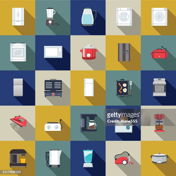 flat design home appliance icon - flat top stock illustrations