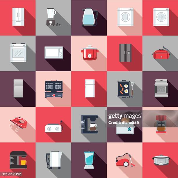 flat design home appliance icon - flat top stock illustrations