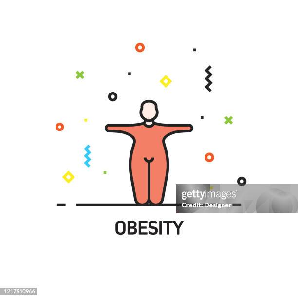 ilustrações de stock, clip art, desenhos animados e ícones de obesity icon. healthcare and medical concept vector illustration - obesity