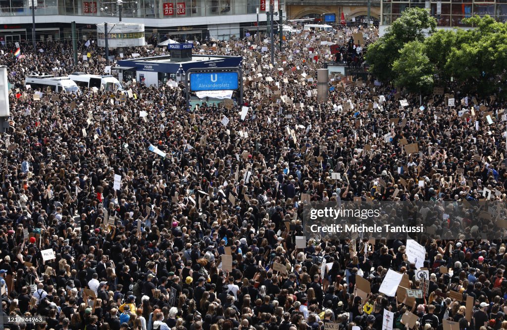 Demonstrators Across Germany Pay Tribute To George Floyd